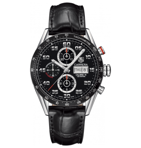 TAG Heuer Carrera Calibre 16 Day Date 43 Stainless Steel / Black / Alligator